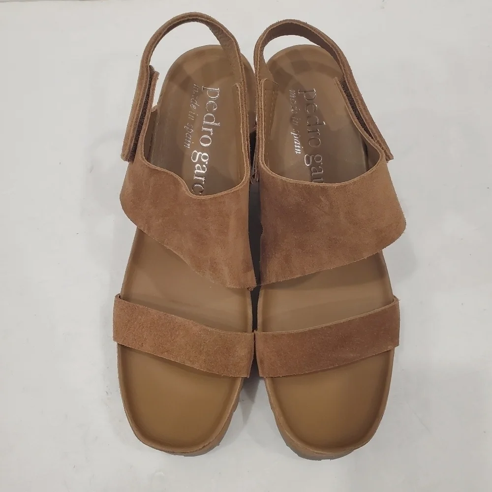 NEW Pedro Garcia Yuval Wedge Sandal Brown Suede